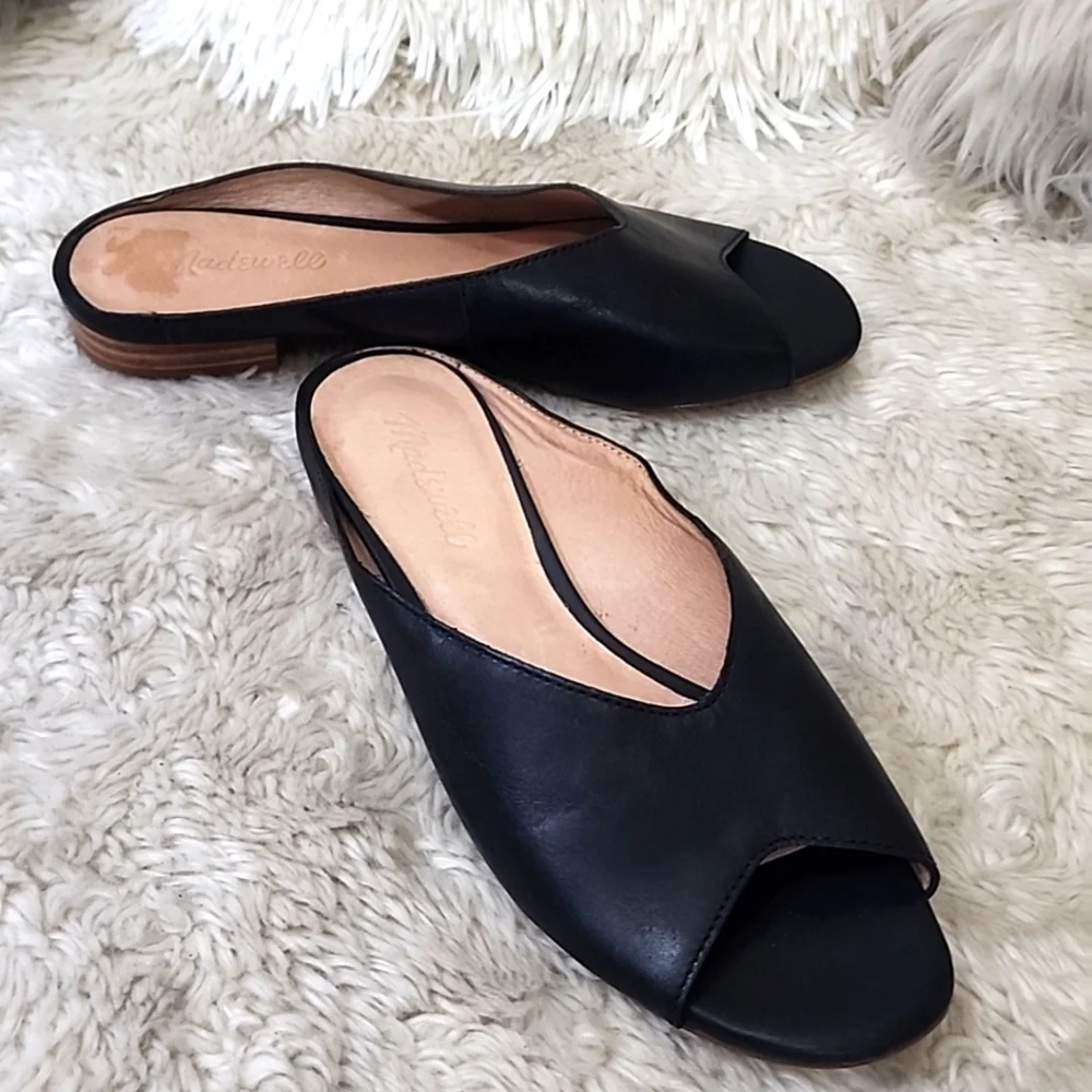 Madewell Black Leather Women's Shoes - Picture 1 of 8